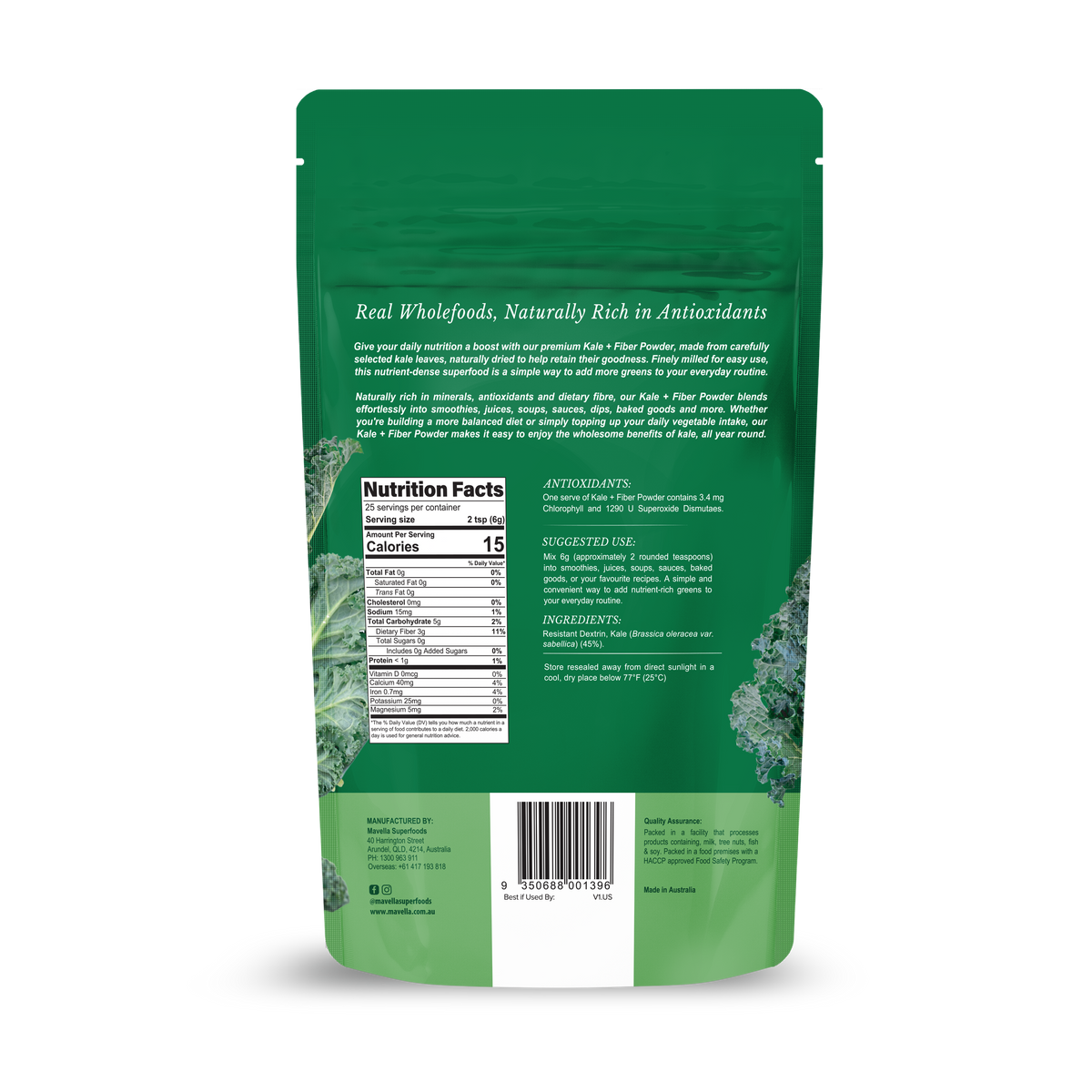 Kale + Fibre 150g