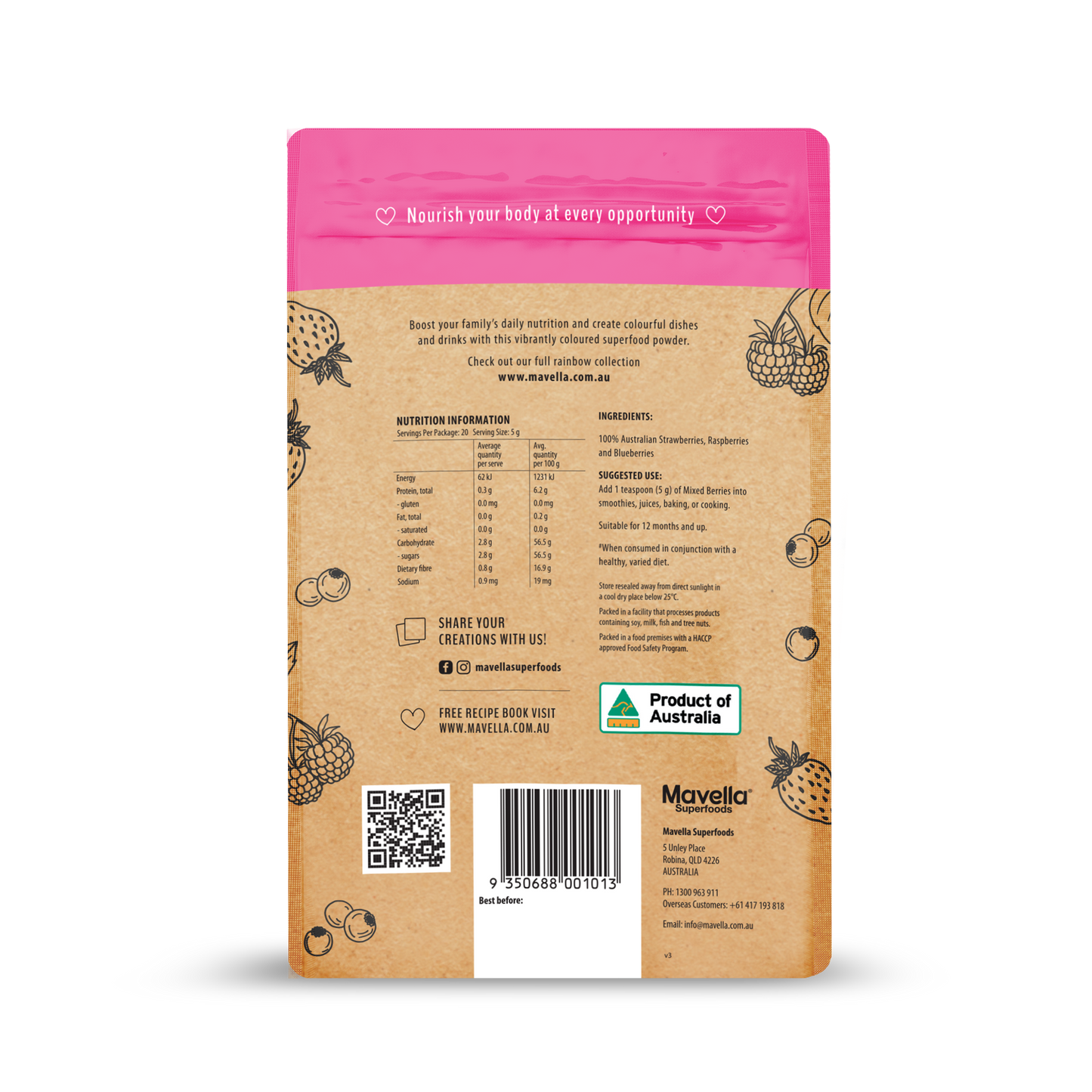 Australian Mixed Berries 100g