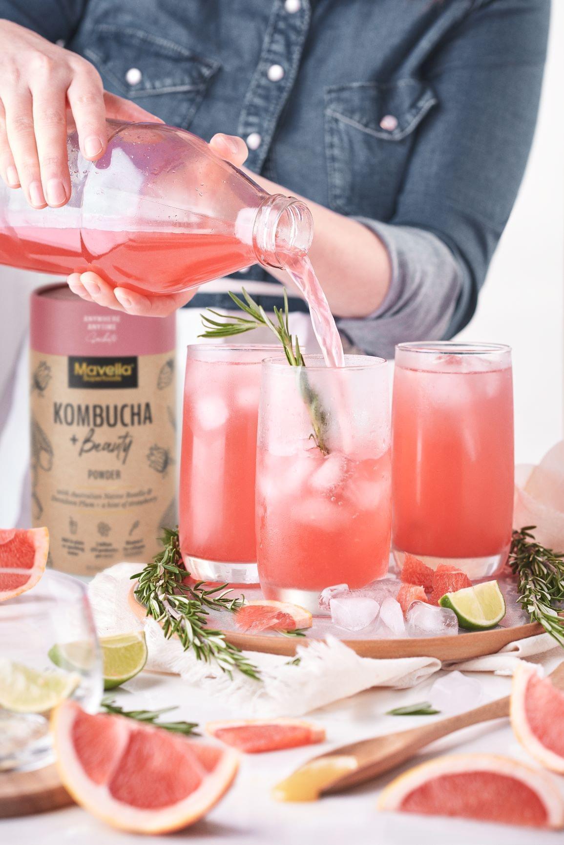 Pink kombucha