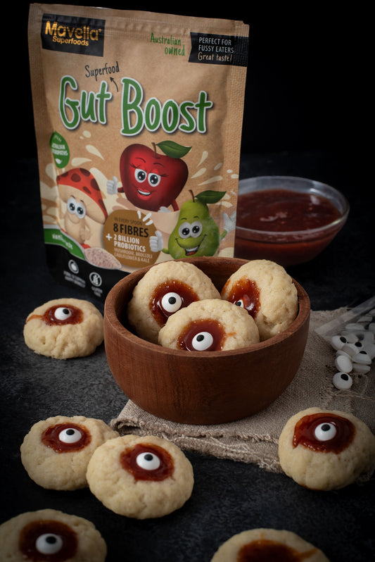 Bloody Eyeballs Thumbprint Cookies