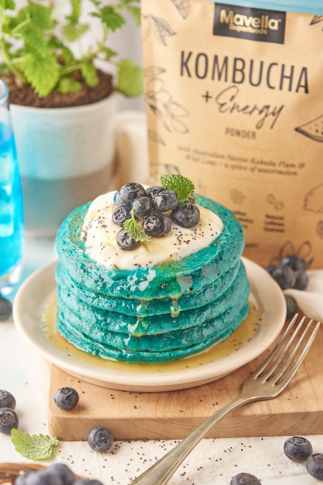 Blue Almond Flour Pancakes