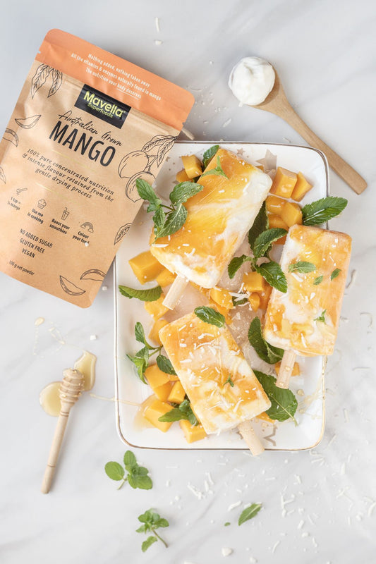 Creamy Yoghurt-Mango Popsicles
