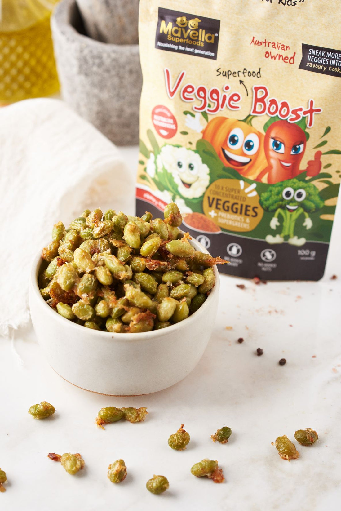 Crispy Baked Edamame