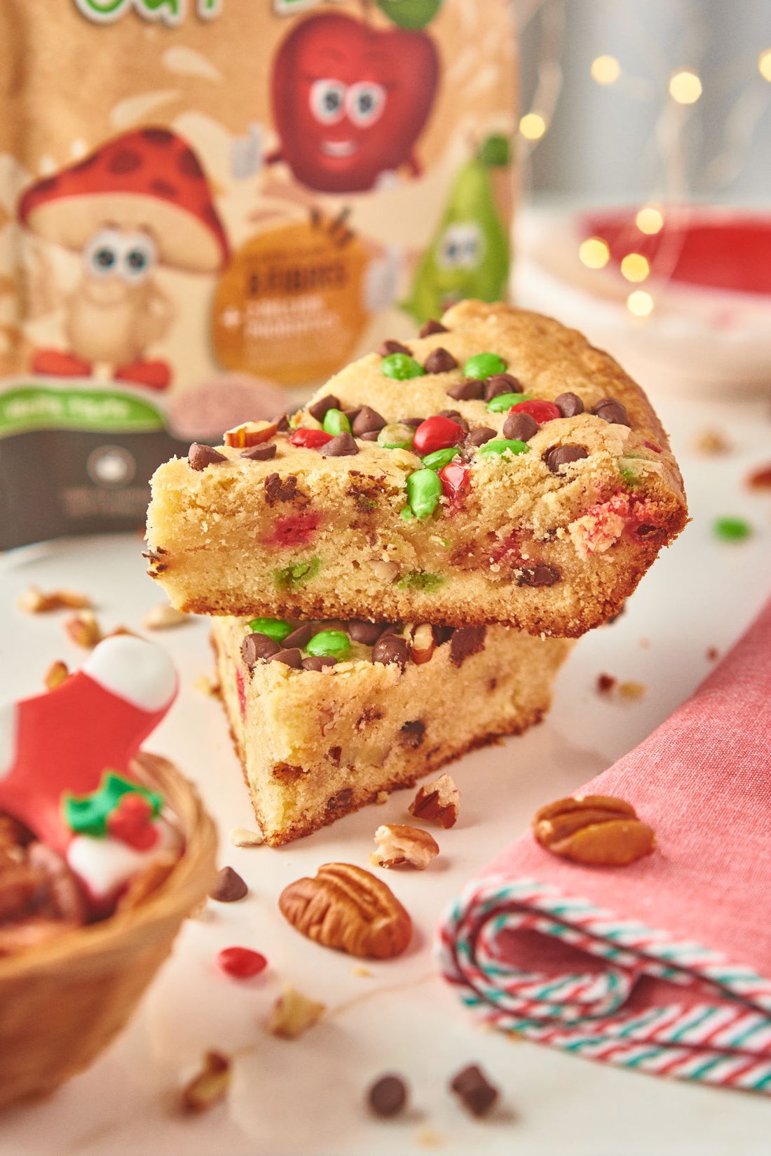 Deep Dish Christmas Skillet Cookie