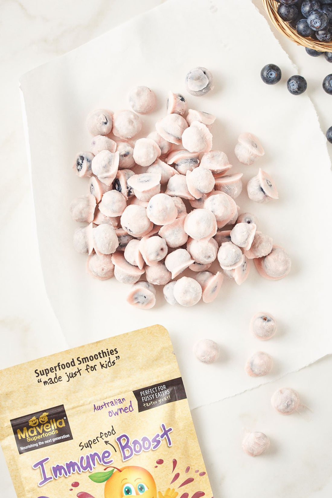Frozen Yoghurt Covered Blueberries