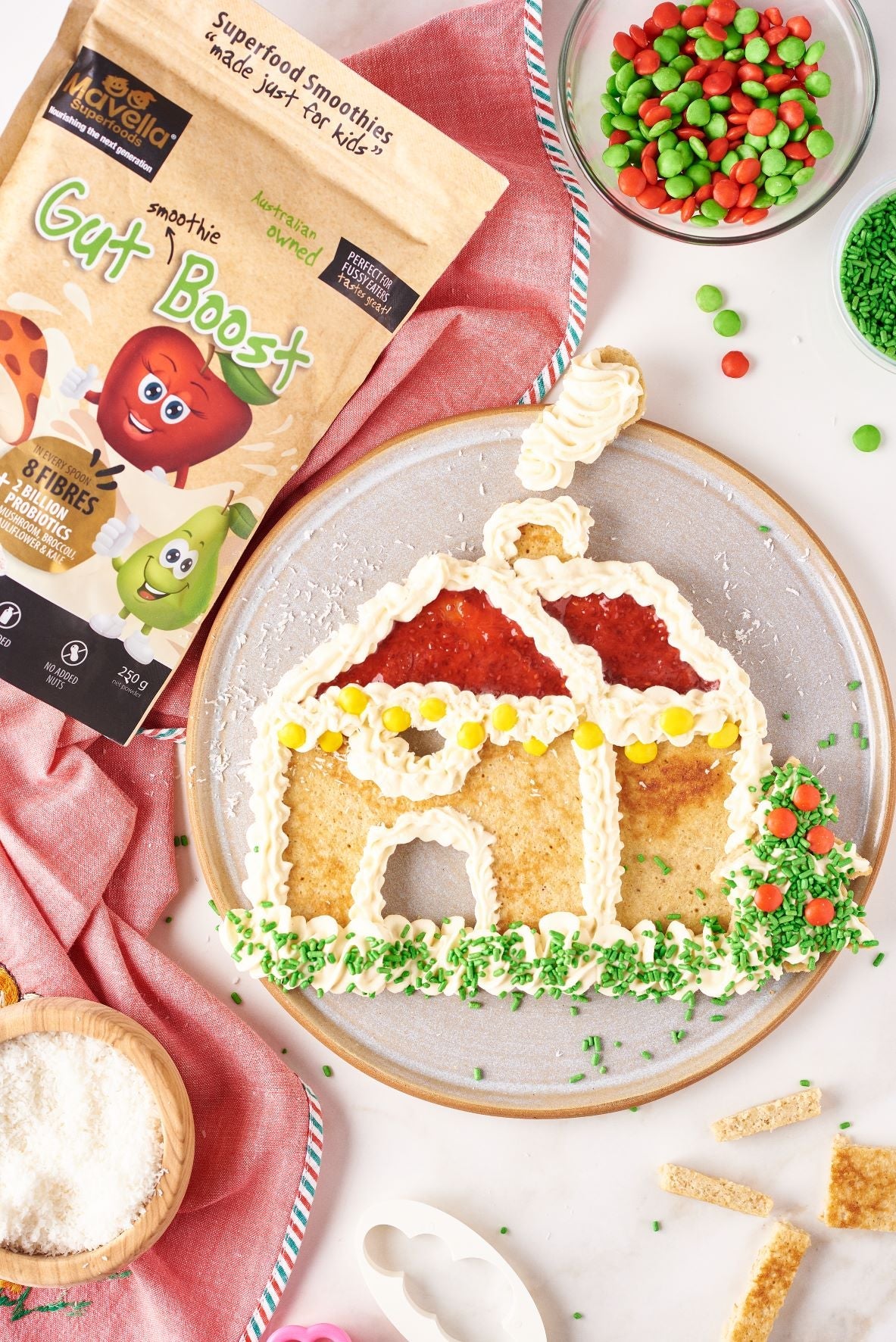 Gingerbread House Oat  Pancakes