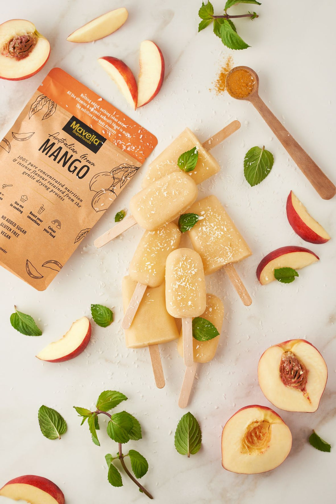 Mango-Peach Popsicles