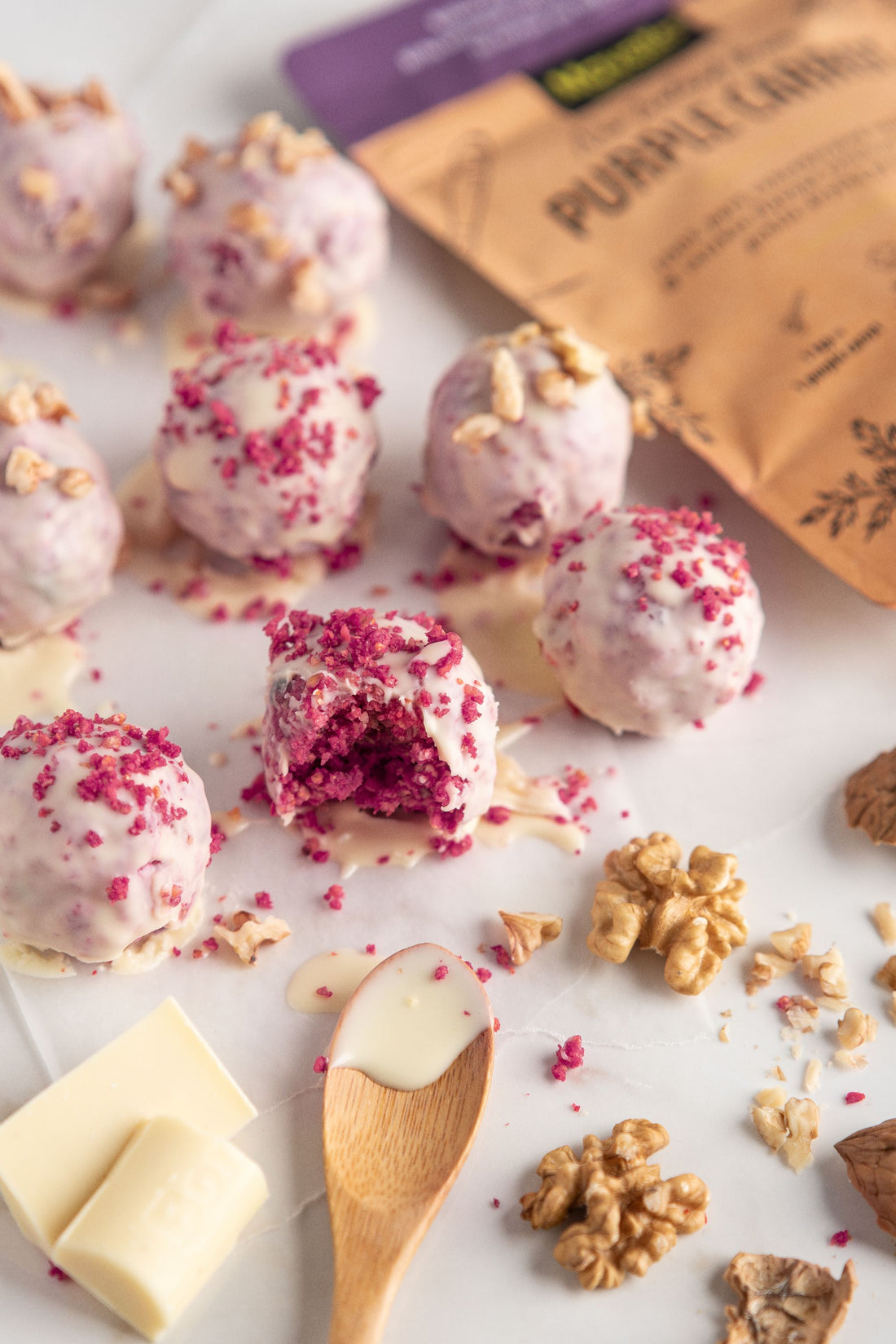Purple Carrot Cake Truffles