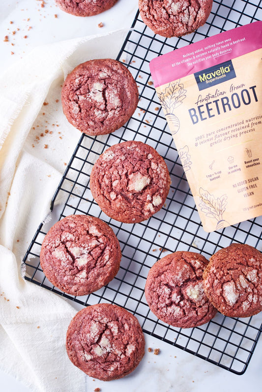 Red Velvet Crinkle Cookies