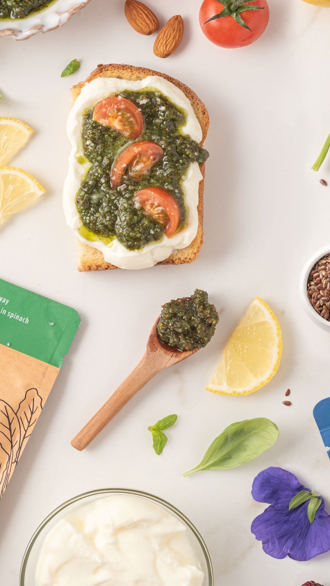 Spinach Pesto Toast