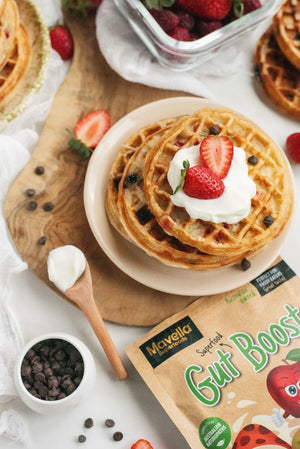 Strawberry Chip Freezer Waffles