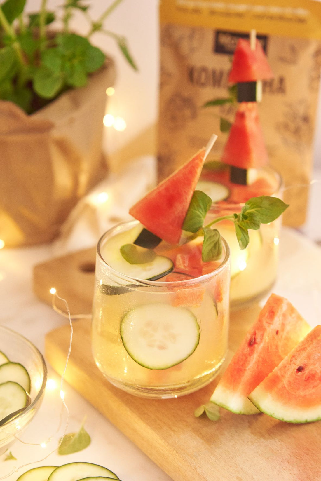 Watermelon Infused Water with Kombucha