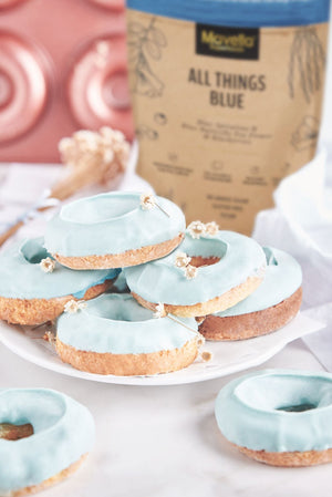 Blue Glazed Vanilla Donuts