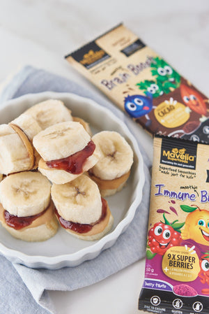 PB & J frozen banana treats