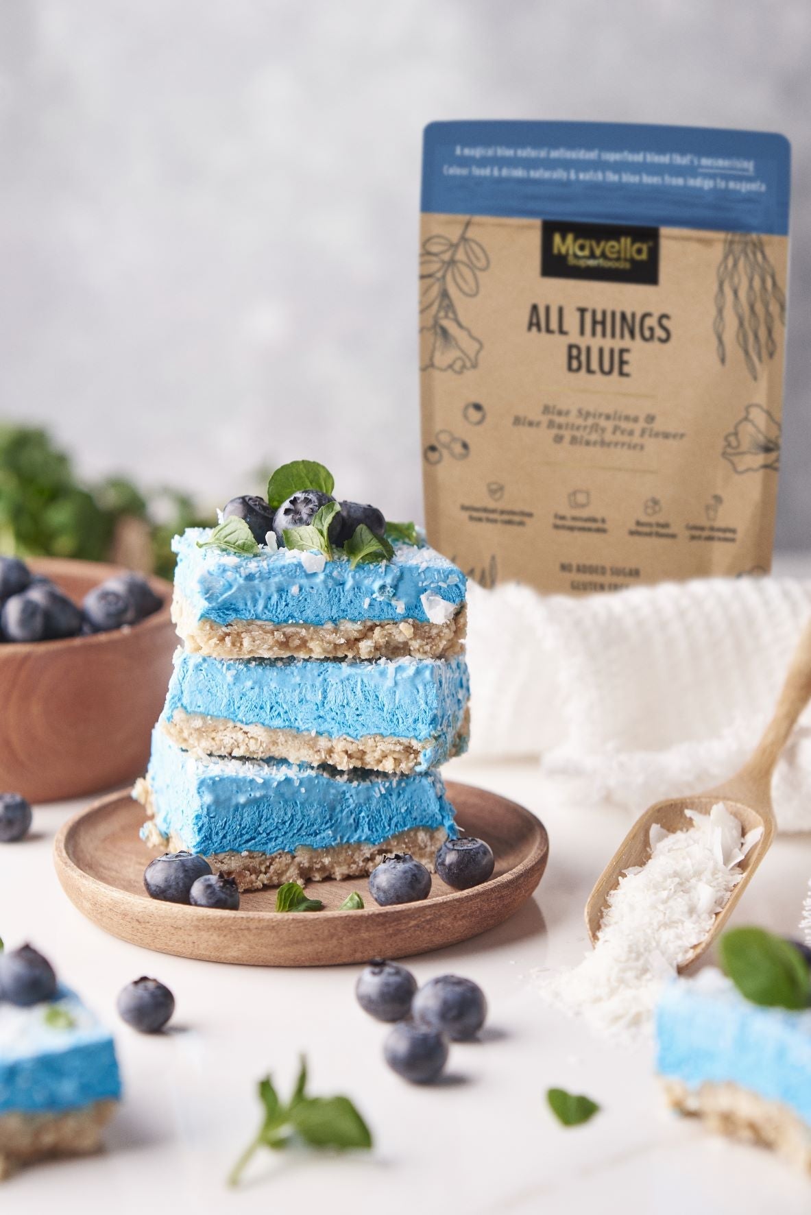 Blue Cheesecake Bars