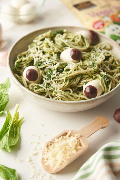 Spaghetti + Mozzarella Eyeballs