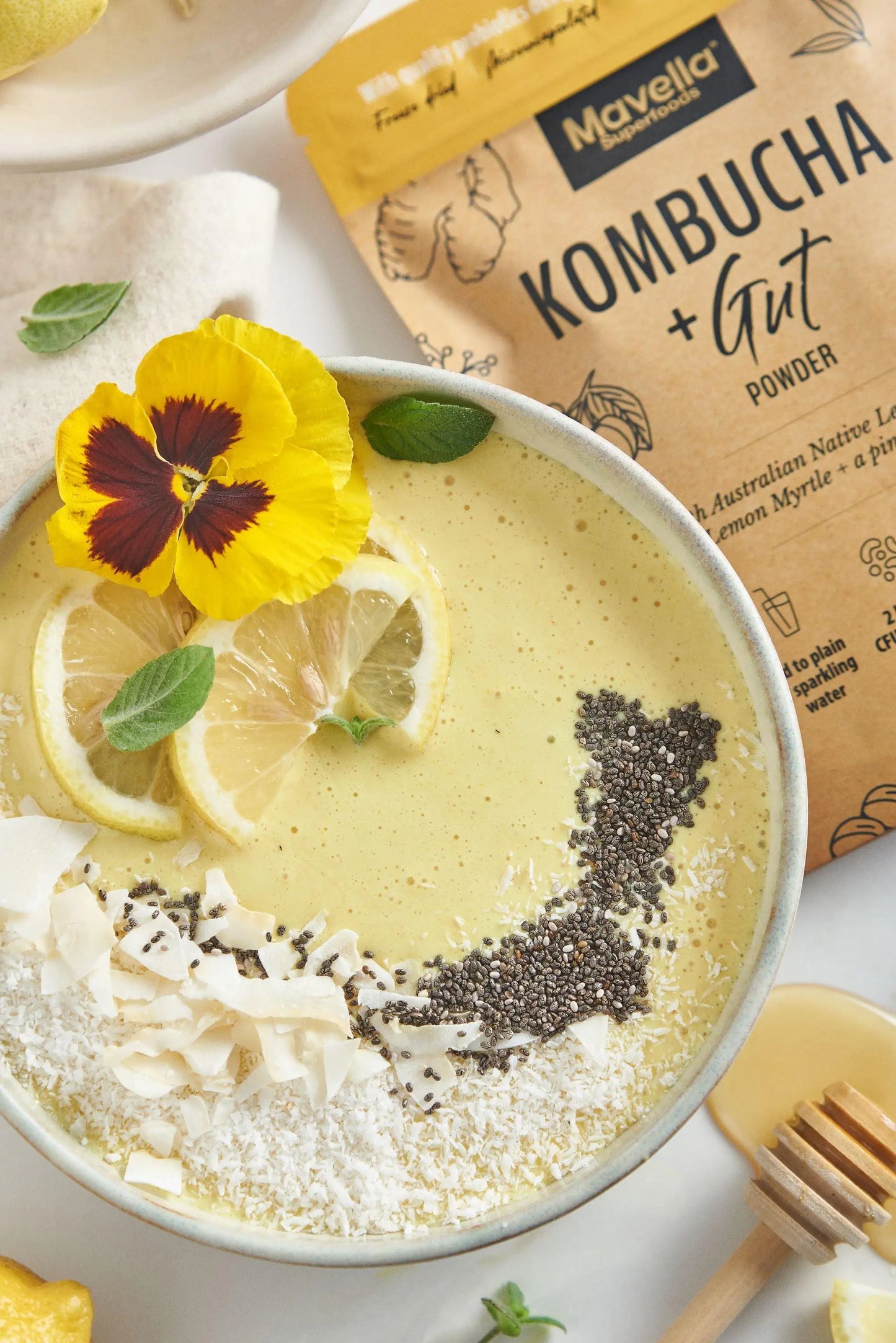 Kombucha Gut Powder - Makes 25 Drinks - Mavella Superfoods