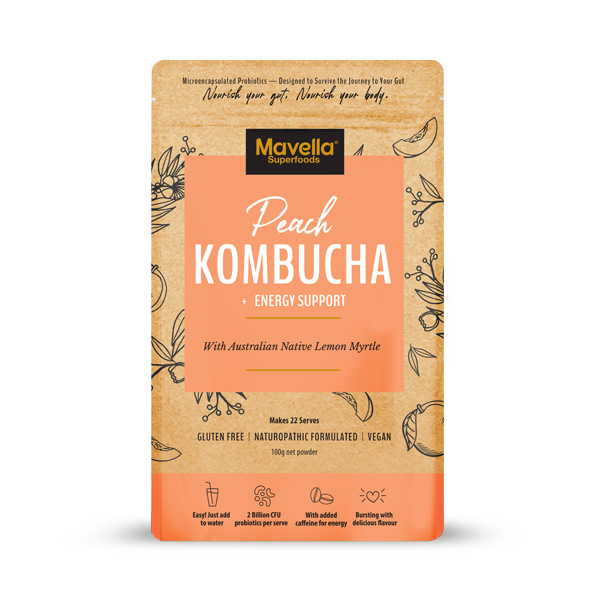 Kombucha Peach + Energy Support Powder Makes 22 Drinks