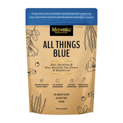 All Things Blue - Blue Spirulina, Blue Butterfly Pea Flower and Blueberries