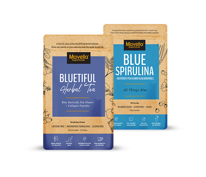 Blue Lovers Pack bursting with Butterfly Pea Flower - Mavella Superfoods